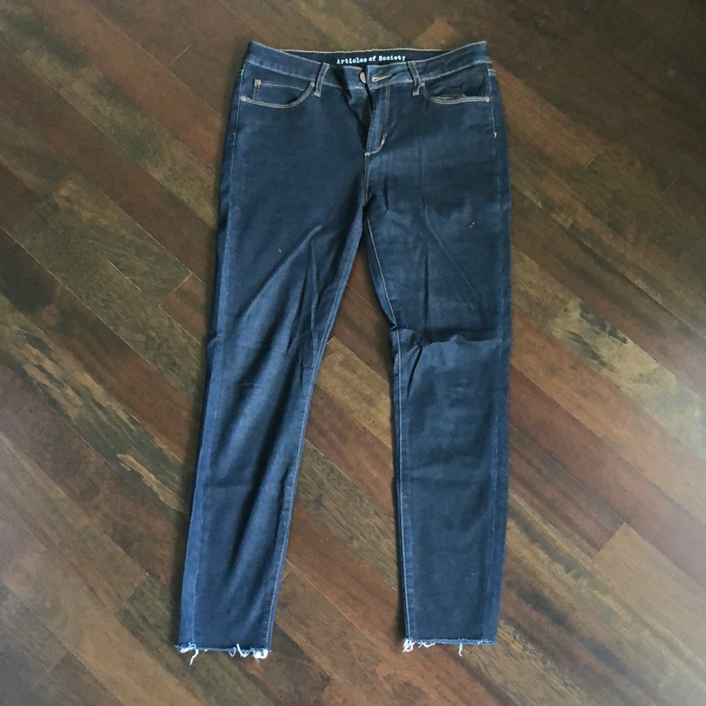 Articles of Society raw hem dark skinny Jean